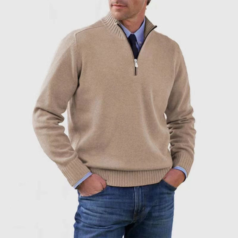 Men's Stand-Collar Zip Knit Sweater (photo 5)