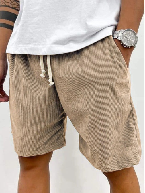 Men's Corduroy Drawstring Shorts with Pockets (photo 6)