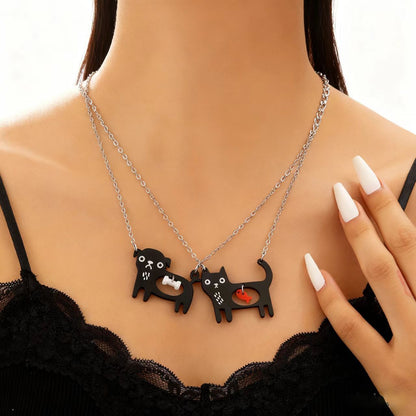 Cat and Dog Cartoon Pendant Necklace (photo 3)