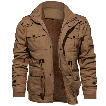 Men's Cargo Winter Jacket with Detachable Hood (photo 10)