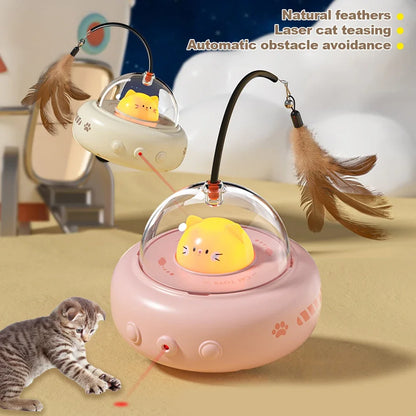 Electric Cat Teaser Toy with Feather, USB Rechargeable (photo 2)
