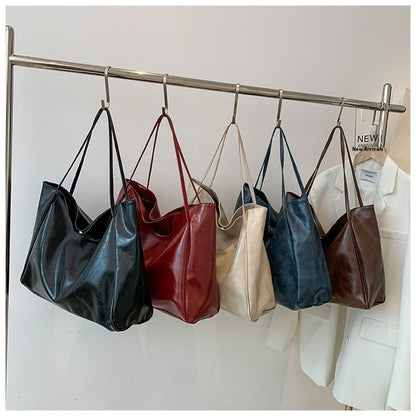 Women's Vintage PU Leather Tote Shoulder Bag (photo 2)