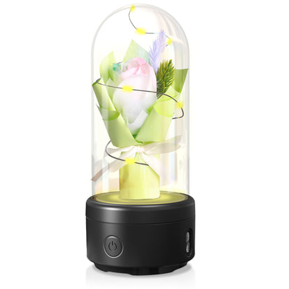 Rose Bouquet LED Light and Bluetooth Speaker in Glass Dome (photo 14)
