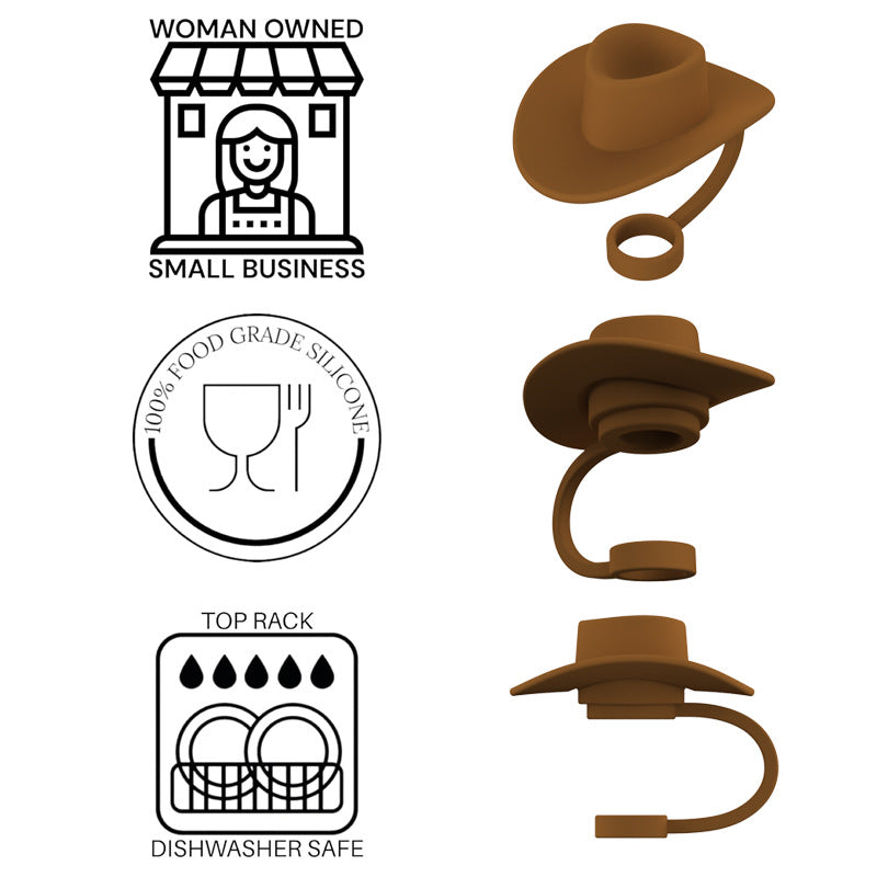 Silicone Hat-Shaped Straw Toppers (photo 8)