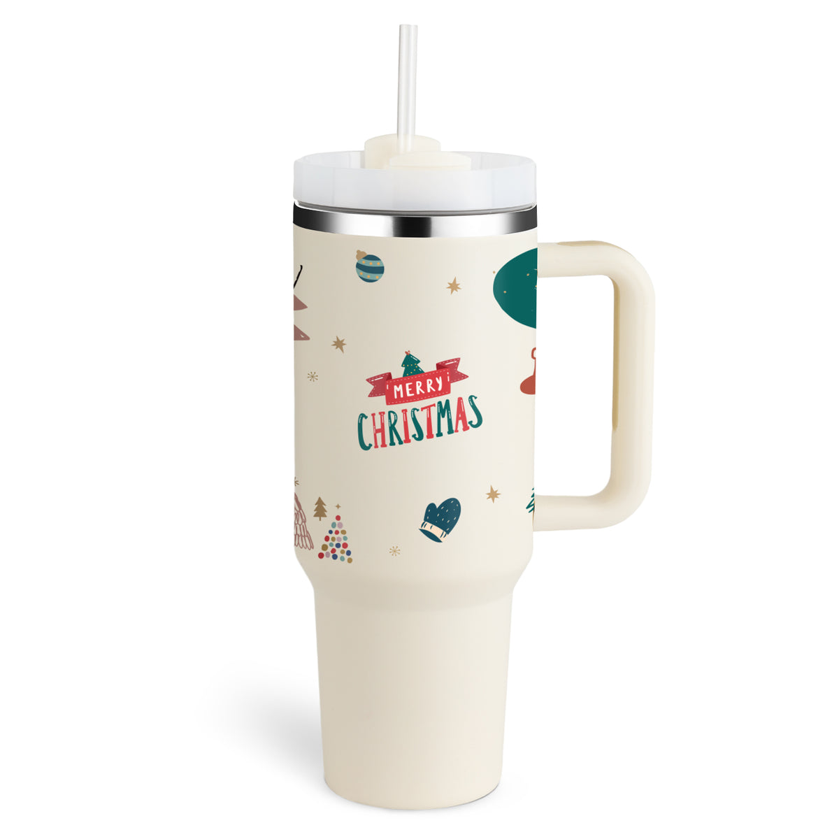 40 oz Insulated Stainless Steel Tumbler with Handle, Lid and Straw (photo 23)