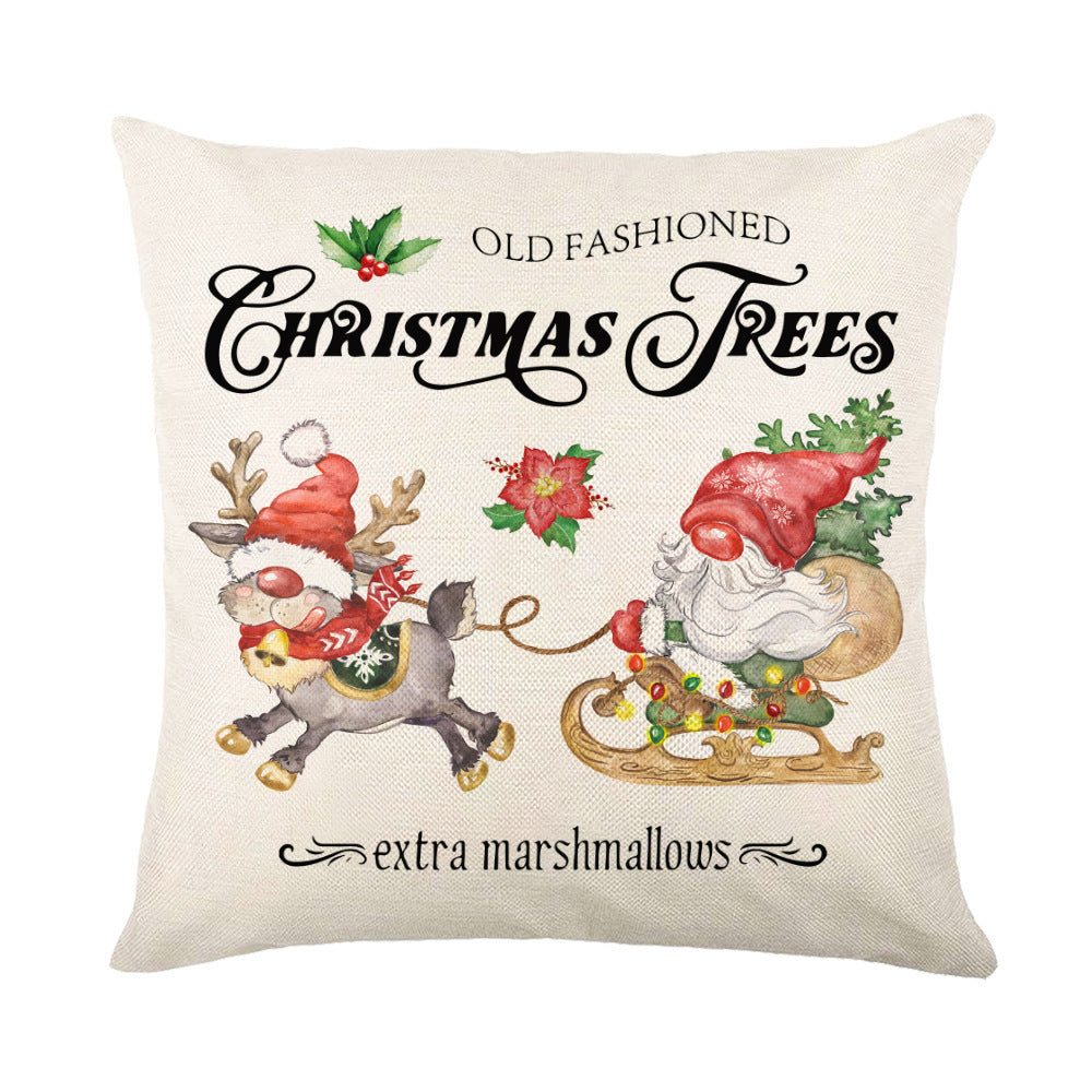Snowflake Print Christmas Pillow Cover, 45 x 45 cm (photo 25)