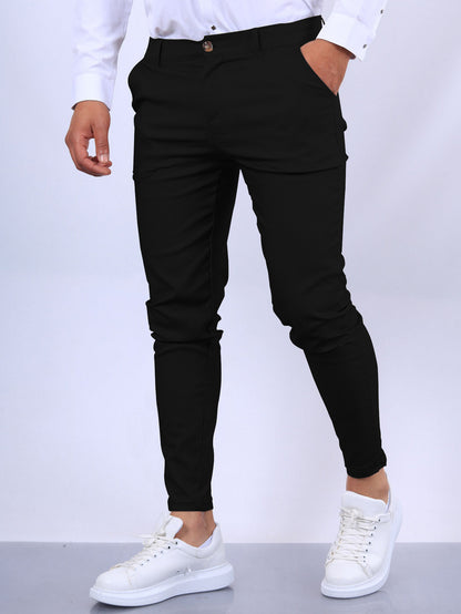 Men's Slim Button Pencil Trousers (photo 23)