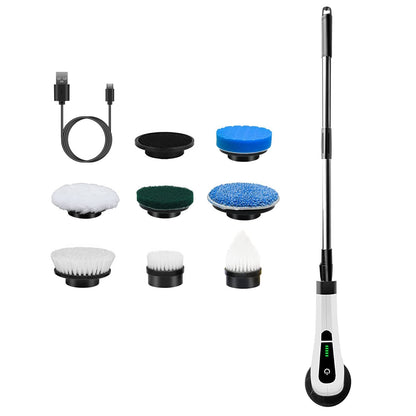 Cordless Electric Spin Scrubber with 8 Brush Heads and Extension Arm (photo 12)