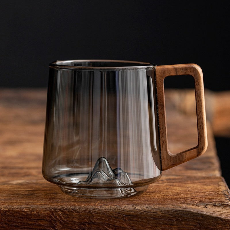 Glass Cup with Wooden Side Handle, 400 to 430 ml (photo 5)