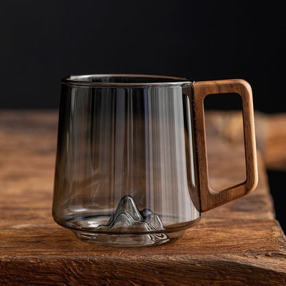 Glass Cup with Wooden Side Handle, 400 to 430 ml (photo 5)