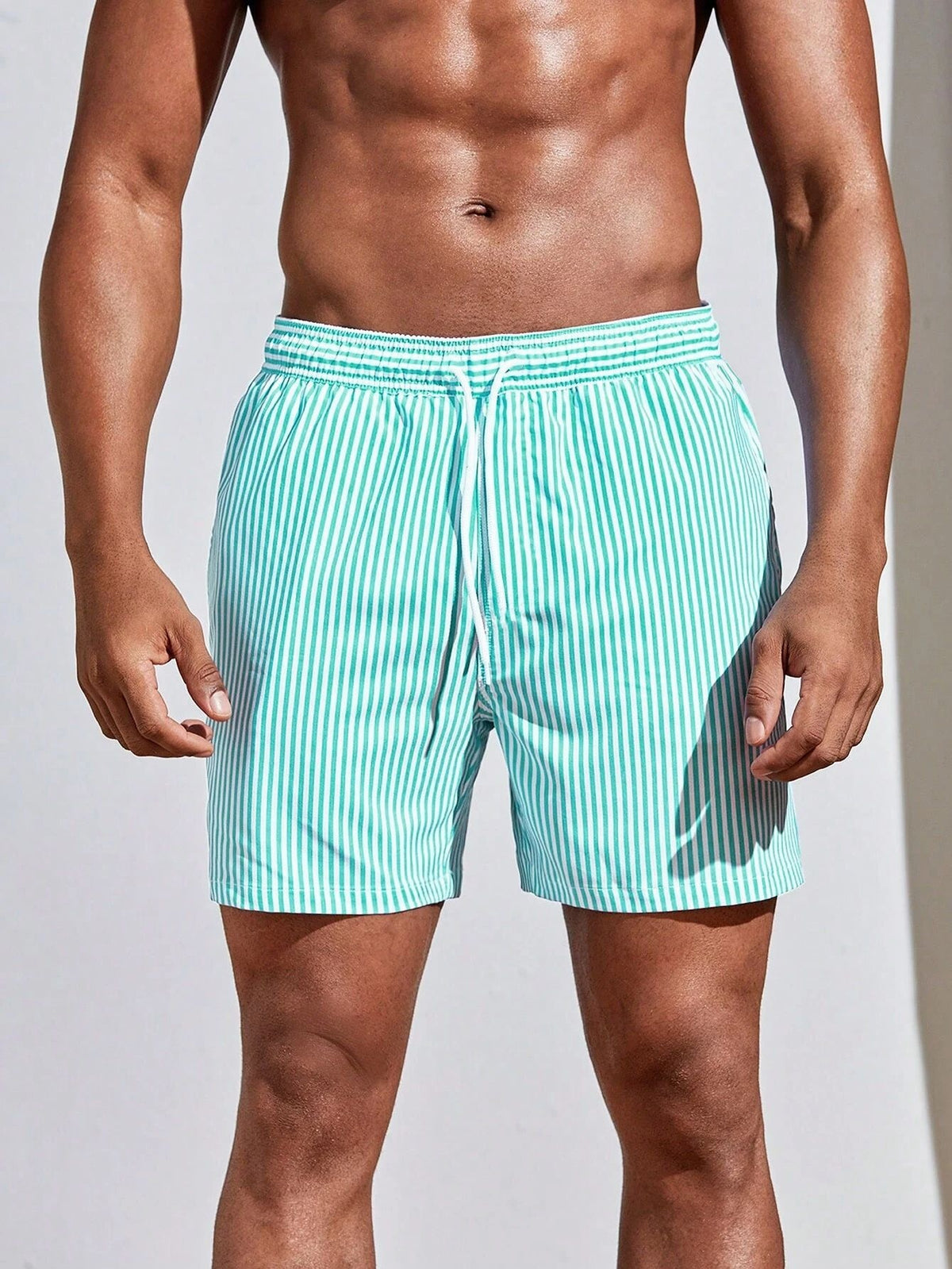 Men's 3D Striped Print Shorts (photo 8)