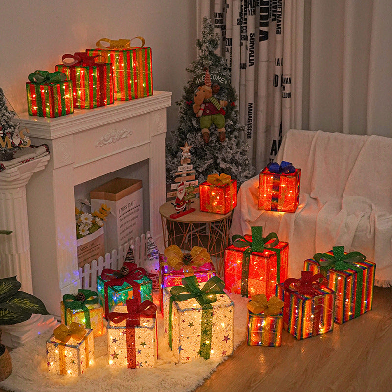 Lighted Christmas Gift Box Decorations, Set of 3 (photo 3)