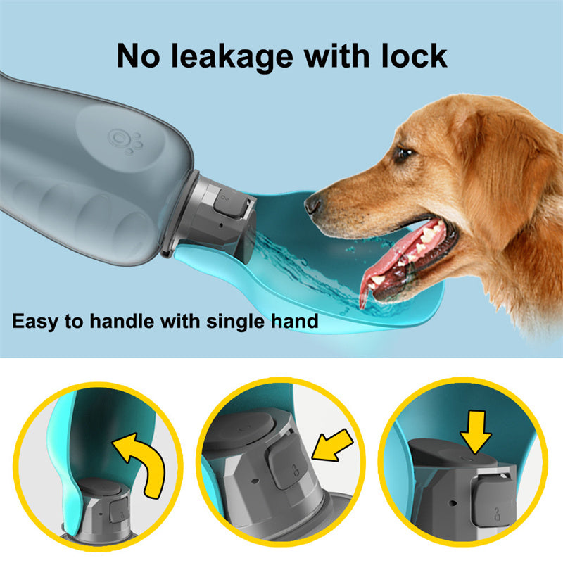 800 ml Portable Dog Water Bottle with Fold-Out Trough (photo 2)
