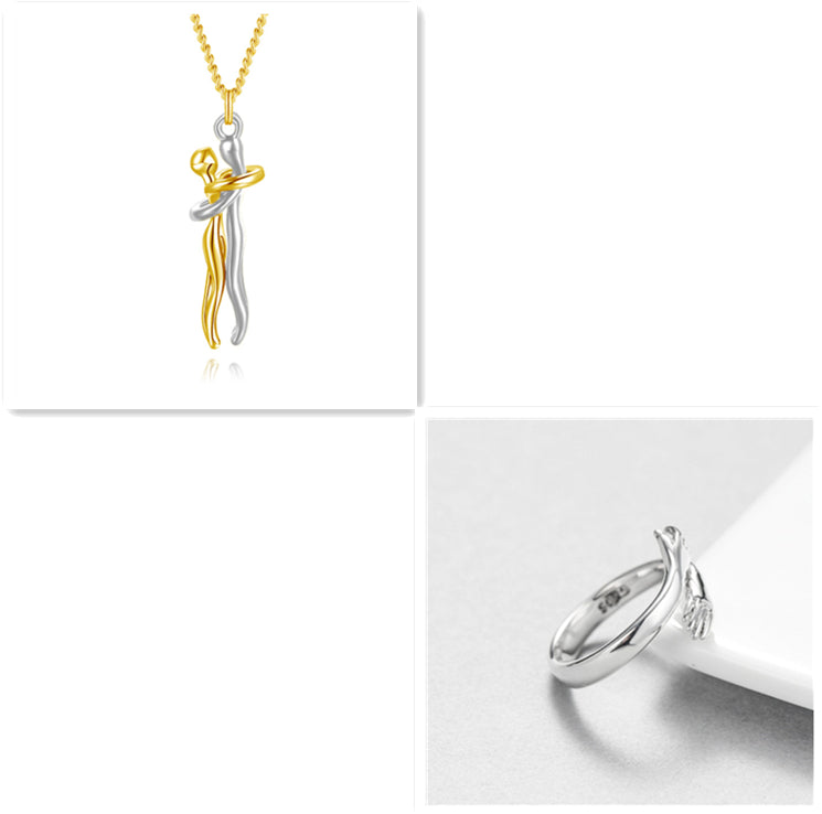 Hugging Figures Pendant Necklace (photo 22)