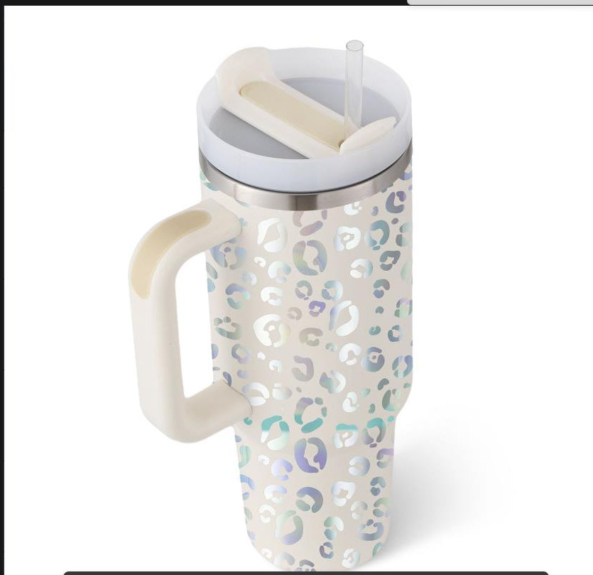 40 oz Insulated Stainless Steel Tumbler with Handle, Lid and Straw (photo 21)