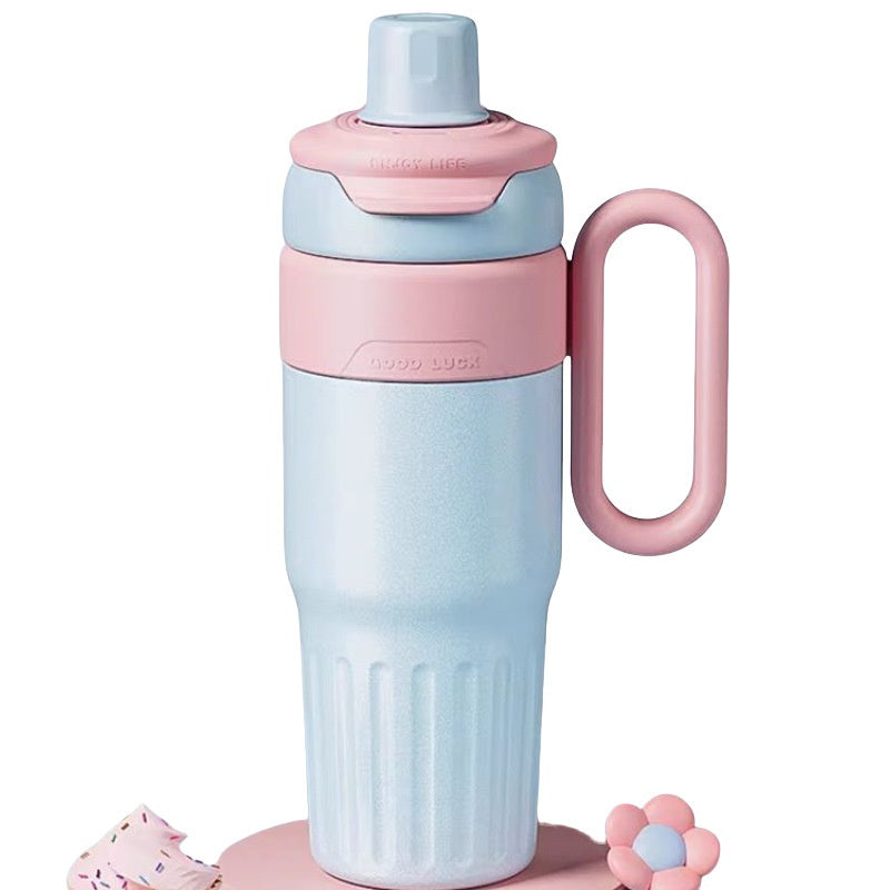 780 ml Stainless Steel Tumbler with Handle, Lid and Straw (photo 6)