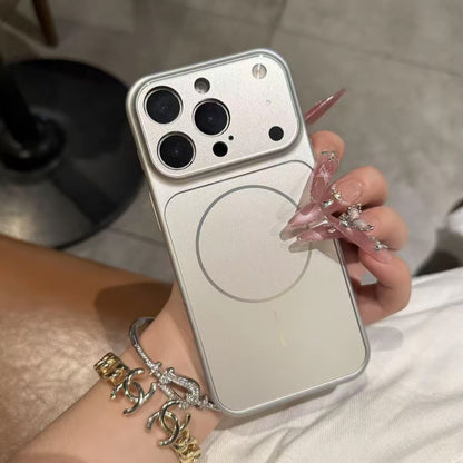 Magnetic Frosted Glass Phone Case for iPhone 13 to 17 Series (photo 4)