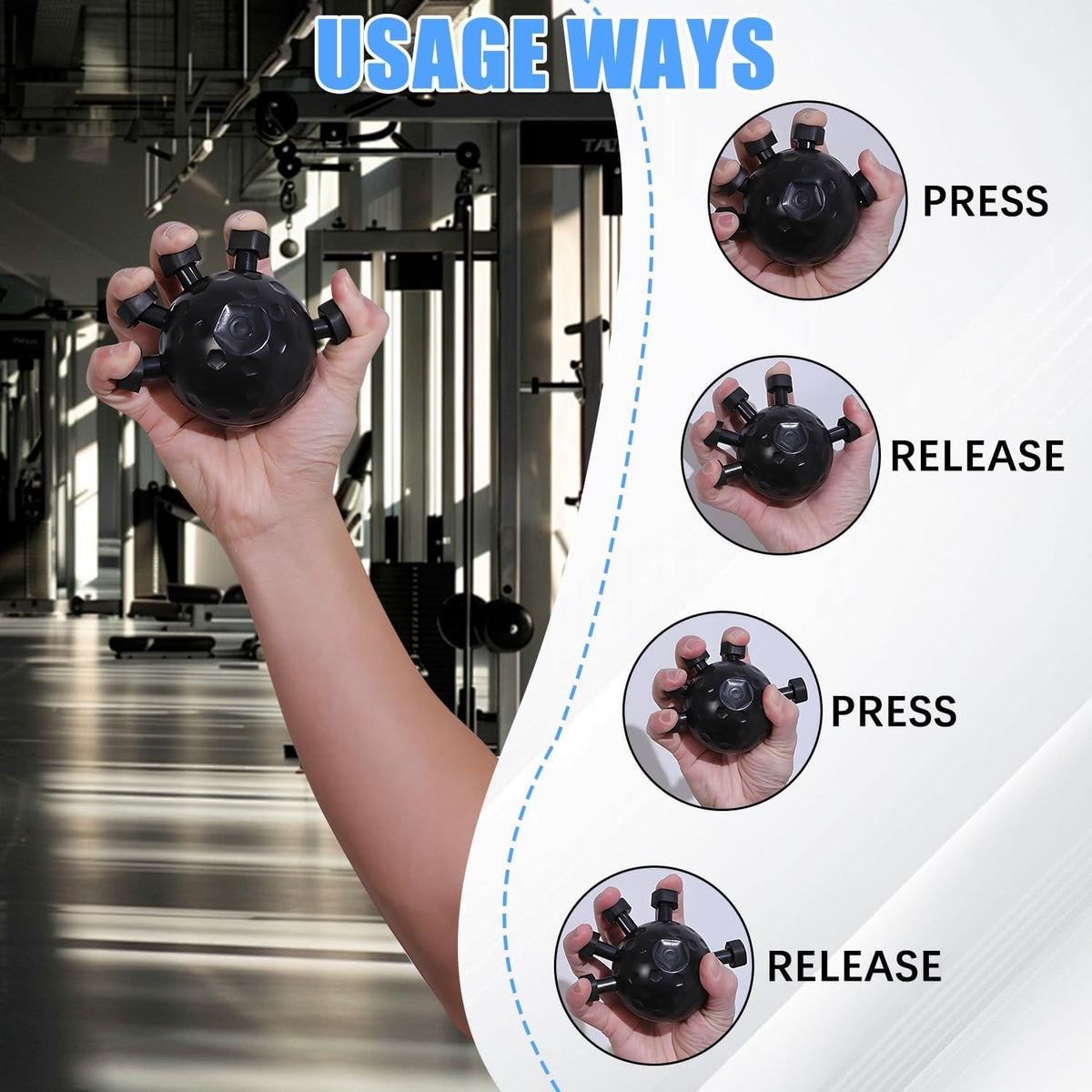 Adjustable Finger Grip Strengthener Ball (photo 2)