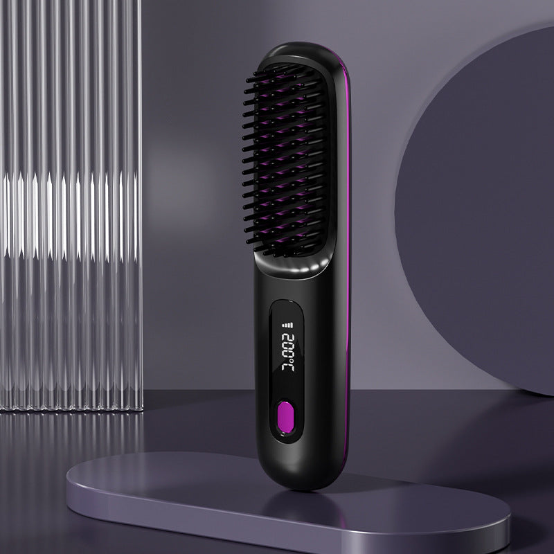 2-in-1 Cordless Hair Straightener Brush, USB Rechargeable (photo 8)