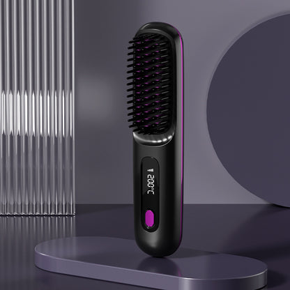 2-in-1 Cordless Hair Straightener Brush, USB Rechargeable (photo 8)