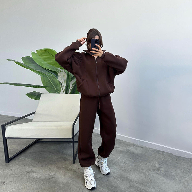 Women's Zip-Up Stand-Collar Jacket and Jogger Set (photo 7)