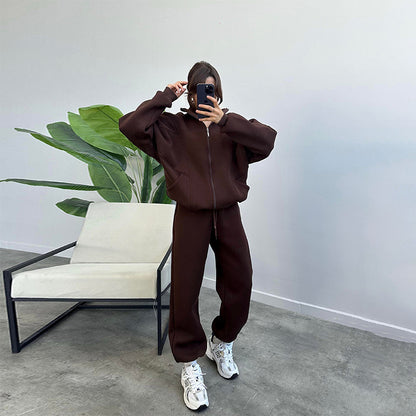 Women's Zip-Up Stand-Collar Jacket and Jogger Set (photo 7)