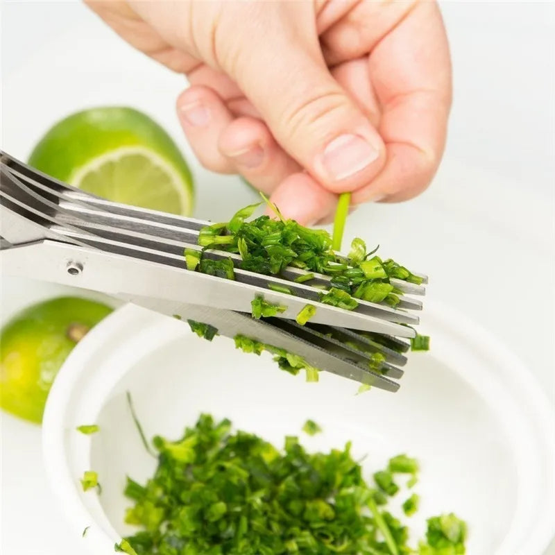 Multi-Blade Stainless Steel Herb Scissors (photo 2)