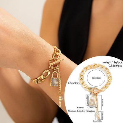 Chunky Chain Lock and Key Necklace or Bracelet (photo 14)