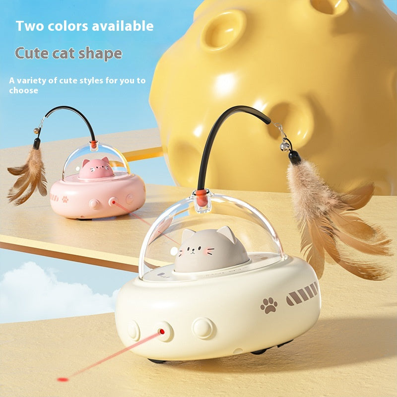 Electric Cat Teaser Toy with Feather, USB Rechargeable (photo 5)