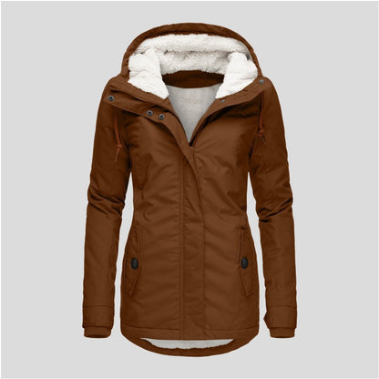 Women's Hooded Fleece Zip Jacket with Buckle (photo 12)