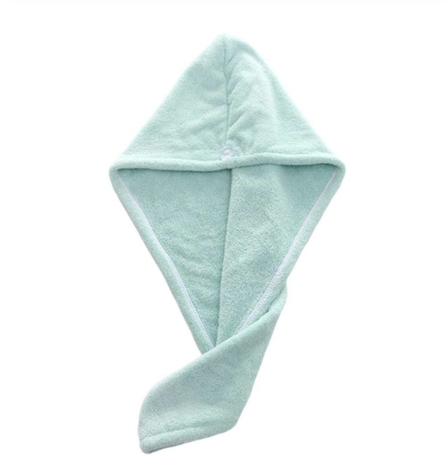 Microfiber Hair Drying Towel Cap with Button - Green (photo 4)
