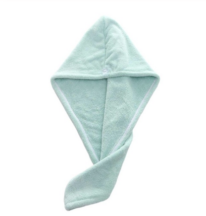 Microfiber Hair Drying Towel Cap with Button - Green (photo 4)