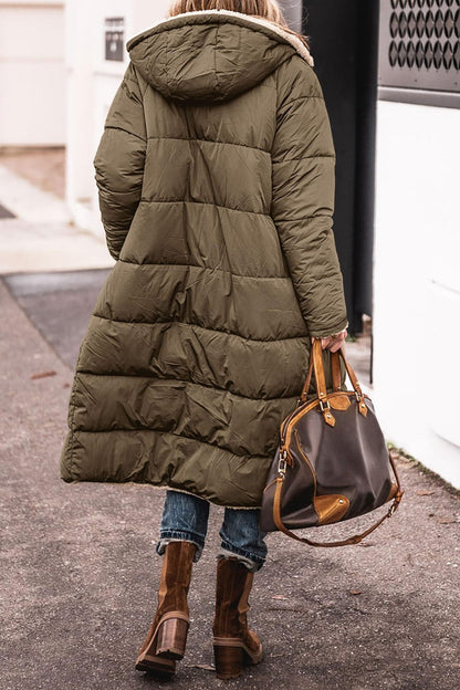 Women's Reversible Hooded Long Coat (photo 9)