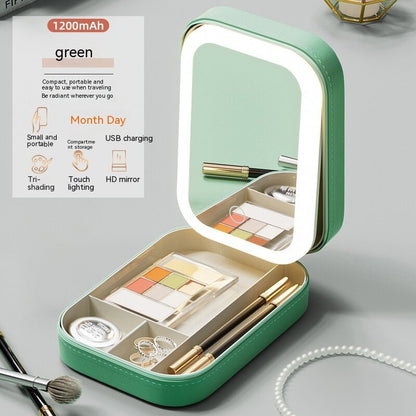 Portable Makeup Storage Case with LED Mirror (photo 5)