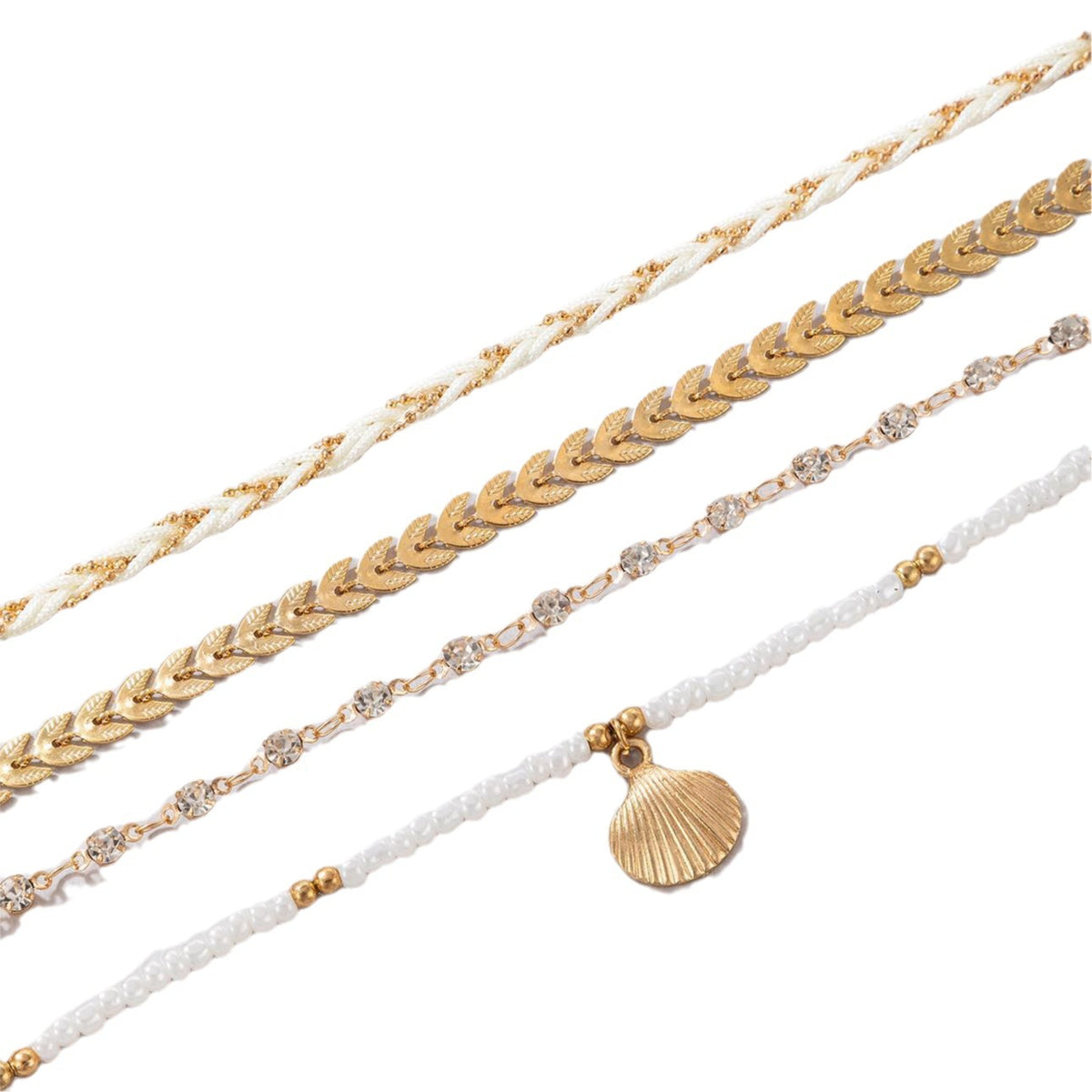 4-Piece Boho Woven Anklet Set (photo 5)