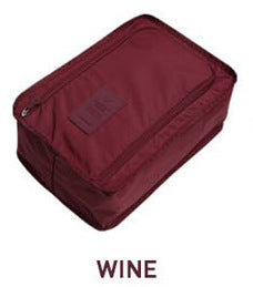 Zippered Travel Shoe Bag, Oxford Cloth with Mesh - Wine (photo 3)