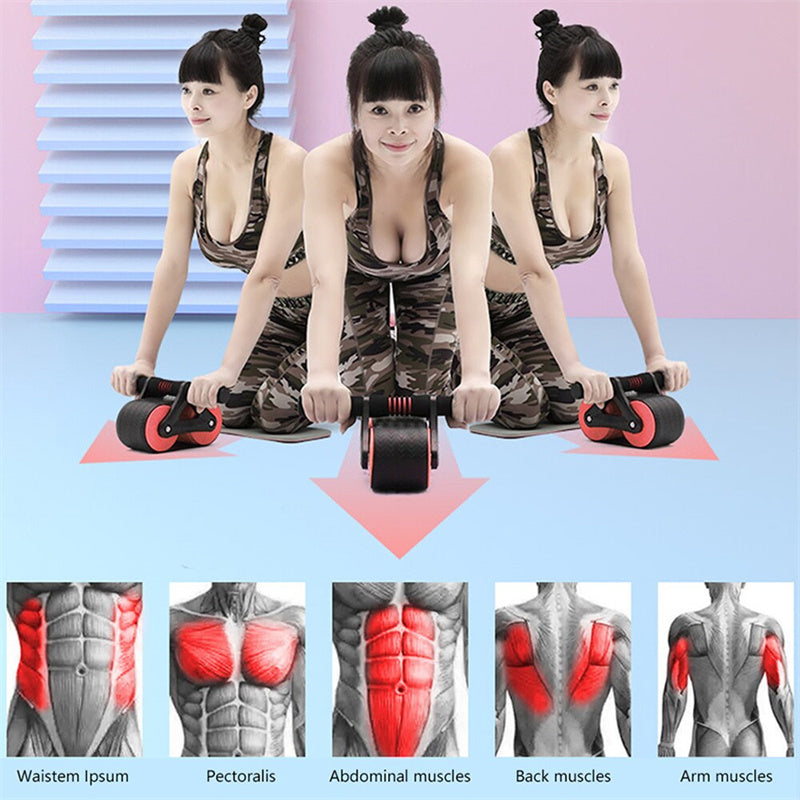 Automatic Rebound Double-Wheel Ab Roller with Knee Pad (photo 6)