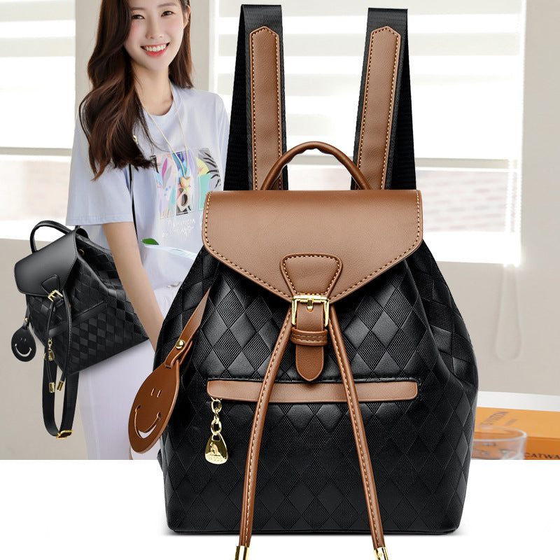 Women's PU Leather Bucket Backpack