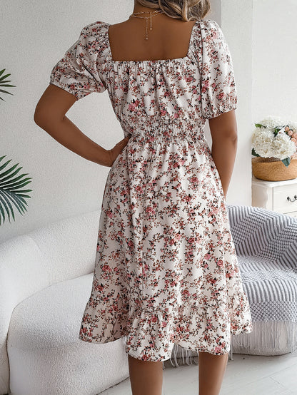 Women's Floral Square-Neck Ruffle Dress (photo 5)