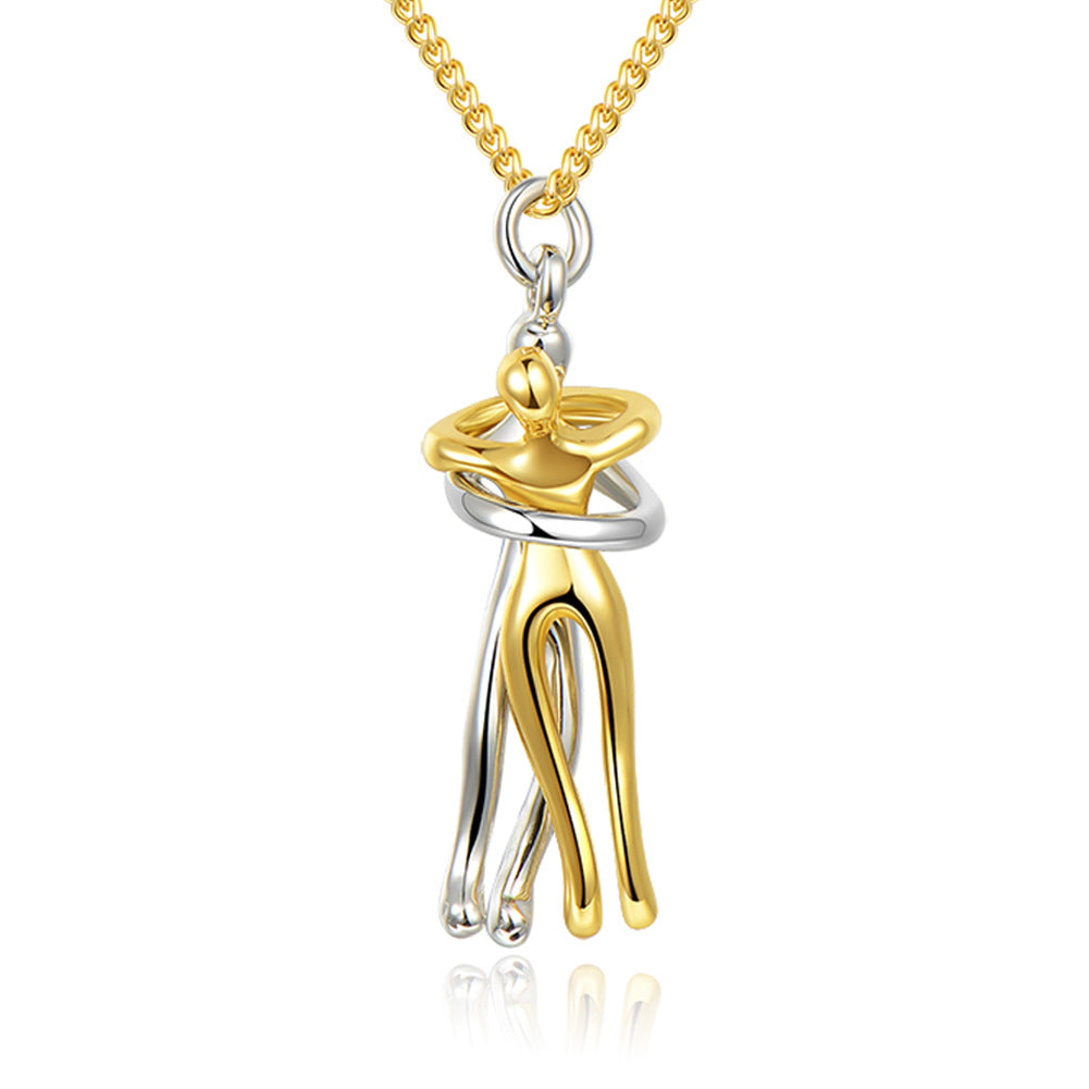 Hugging Figures Pendant Necklace (photo 6)