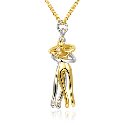 Hugging Figures Pendant Necklace (photo 6)
