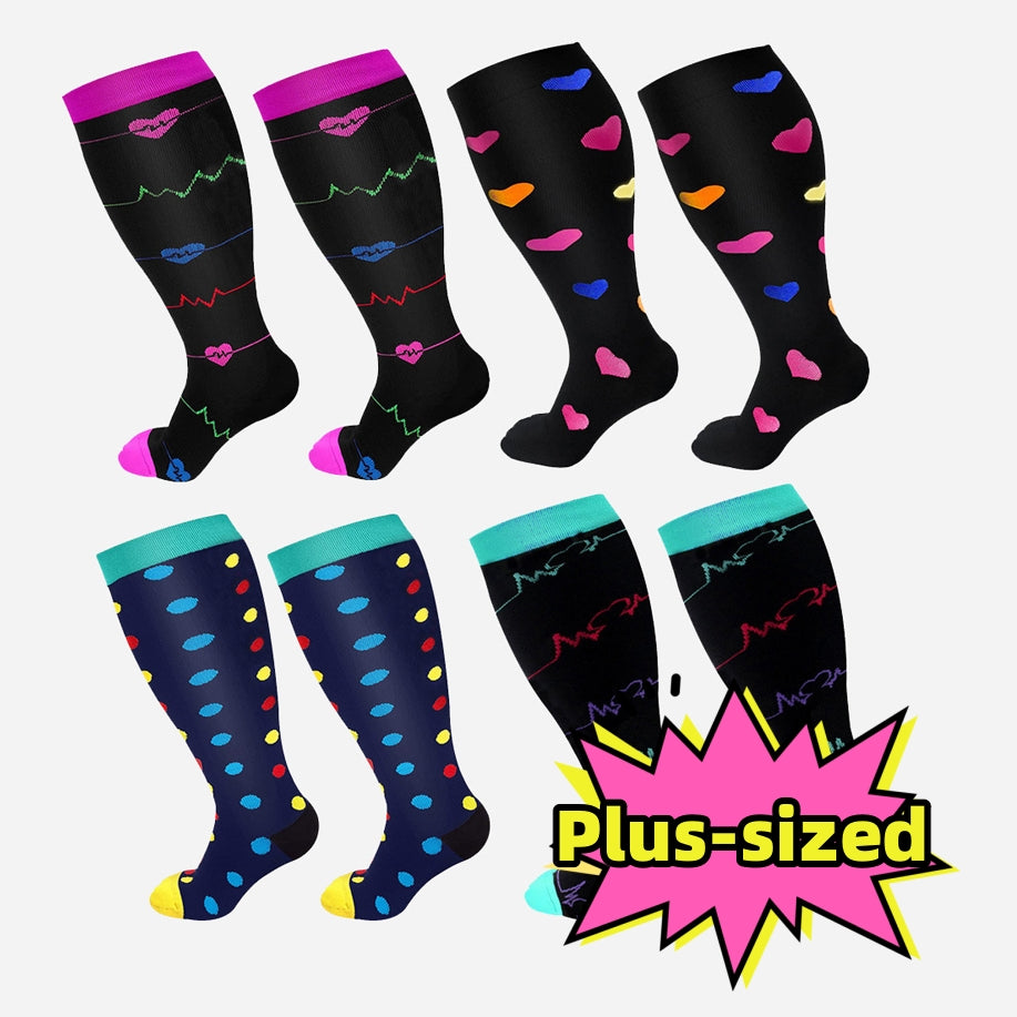 Plus-Size Printed Compression Socks