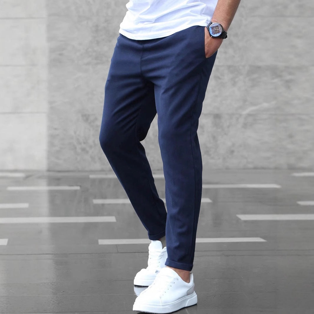 Men's Slim Drawstring Pants with Pockets (photo 3)