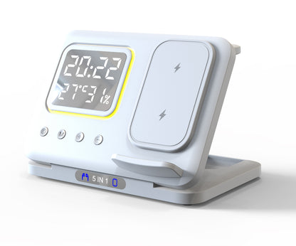 5-in-1 Wireless Charging Station with Digital Alarm Clock (photo 11)