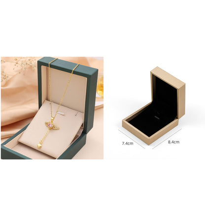 Cupid Heart Pendant Necklace with Moving Wings (photo 15)