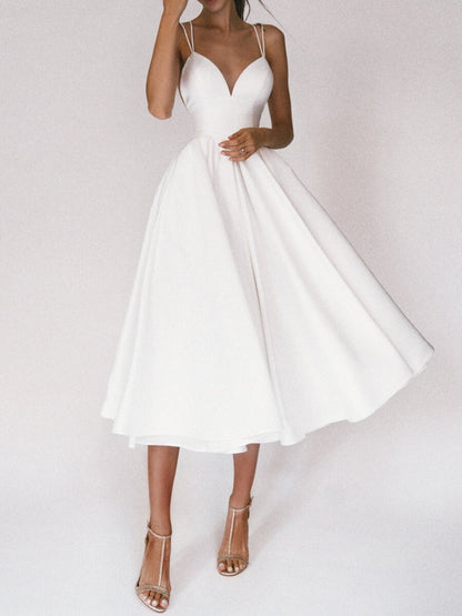 Women's V-Neck Strappy A-Line Maxi Dress (photo 6)
