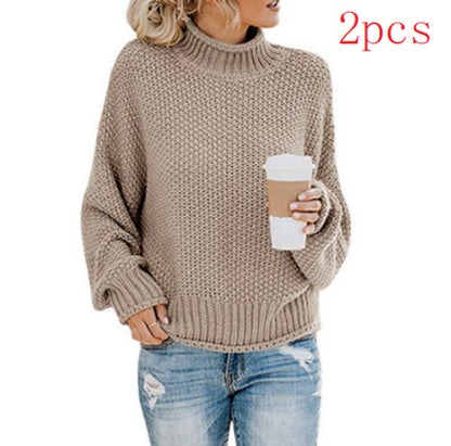 Women's Solid Turtleneck Knit Pullover (photo 16)