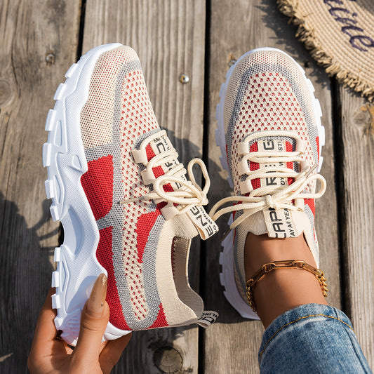Women's Knit Mesh Lace-Up Sneakers