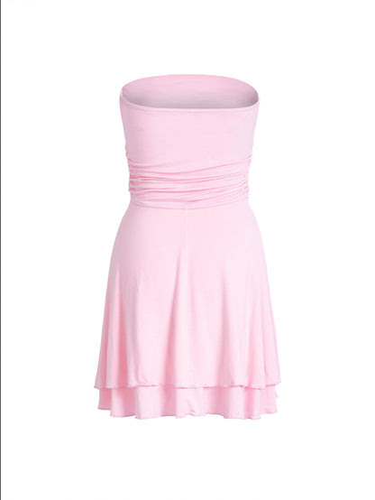 Women's Pleated Tube Bodycon Mini Dress (photo 11)