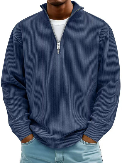 Men's Corduroy Zip Stand-Collar Pullover (photo 13)